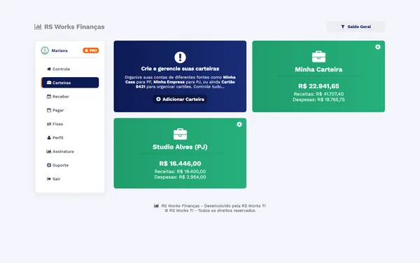 Carteiras para pessoal e empresa